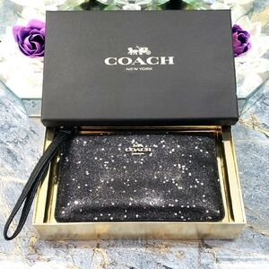 Coach Black Glitter Wristlet
